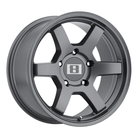 Level 8 - MK6 - Gunmetal - Matte Gunmetal - 17" x 8", -10 Offset, 6x139.7 (Bolt Pattern), 106.1mm HUB