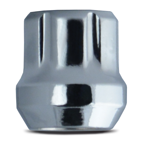 Mr.Lugnut/RHI Automotive - Conical Seat Chrome Nut 14mm x 1.50 Open-end - 7 spline - 22 mm Shank - 17mm, 19mm Hex