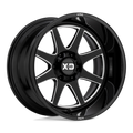 XD Series - XD844 PIKE - Black - GLOSS BLACK MILLED - 20" x 12", -44 Offset, 6x139.7 (Bolt Pattern), 106.1mm HUB