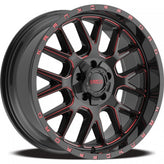 KranK Off-road - Fuse - Black - Gloss Black Red Milled - 20" x 9", 10 Offset, 6x135, 139.7 (Bolt Pattern), 108mm HUB