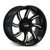 Ion Alloy - 151 - Black - GLOSS BLACK/MILLED - 20" x 9", 18 Offset, 8x165.1 (Bolt Pattern), 125.2mm HUB