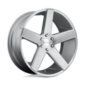 DUB - S218 BALLER - Silver - GLOSS SILVER BRUSHED - 22" x 9.5", 11 Offset, 5x127 (Bolt Pattern), 78.1mm HUB