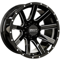 Envy Wheels - CRAZE - Black - GLOSS BLACK / SIDE MILL - 20" x 10", -24 Offset, 8x180 (Bolt Pattern), 125.2mm HUB