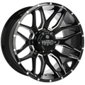 Ruffino HARD - Mudder - Black - Gloss Black - Milled Edge - 20" x 10", -19 Offset, 8x170 (Bolt Pattern), 125.2mm HUB