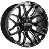 Ruffino HARD - Mudder - Black - Gloss Black - Milled Edge - 20" x 10", -19 Offset, 8x170 (Bolt Pattern), 125.2mm HUB