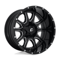 Fuel - D627 VANDAL - Black - GLOSS BLACK MILLED - 22" x 12", -43 Offset, 8x170 (Bolt Pattern), 125.1mm HUB