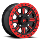 Fuel UTV - D911 HARDLINE BEADLOCK - Black - GLOSS BLACK RED TINTED CLEAR - 15" x 7", 38 Offset, 4x156 (Bolt Pattern), 132mm HUB