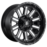 Fuel - D620 HARDLINE - Black - GLOSS BLACK MILLED - 18" x 9", -12 Offset, 5x139.7, 150 (Bolt Pattern), 110.1mm HUB