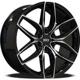 Euro Design - Forza 6 - Black - Gloss Black Milled - 22" x 9.5", 25 Offset, 6x139.7 (Bolt Pattern), 78.1mm HUB