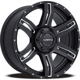 KranK Off-road - Caliper - Black - Gloss Black Milled - 18" x 9", 10 Offset, 6x135, 139.7 (Bolt Pattern), 108mm HUB