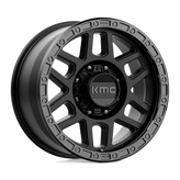 KMC Wheels - KM544 MESA - Black - SATIN BLACK WITH GLOSS BLACK LIP - 18" x 9", 18 Offset, 8x180 (Bolt Pattern), 124.2mm HUB