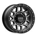 KMC Wheels - KM544 MESA - Black - SATIN BLACK WITH GRAY TINT - 17" x 9", -12 Offset, 8x165.1 (Bolt Pattern), 125.1mm HUB