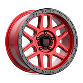 KMC Wheels - KM544 MESA - CANDY RED WITH BLACK LIP - 18" x 9", 18 Offset, 5x127 (Bolt Pattern), 71.5mm HUB