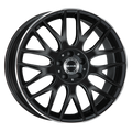 Mak Wheels - ARROW-D - Black - GLOSS BLACK MIRROR RING - 20" x 9.5", 22 Offset, 5x112 (Bolt Pattern), 66.6mm HUB