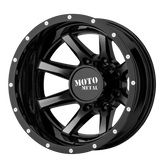 Moto Metal - MO995 - Black - GLOSS BLACK MACHINED - REAR - 17" x 6.5", -14 Offset, 8x210 (Bolt Pattern), 154.3mm HUB