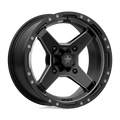 MSA Offroad Wheels - M39 CROSS - Black - Satin Black Titanium Tint - 15" x 7", 10 Offset, 4x137 (Bolt Pattern), 112.1mm HUB
