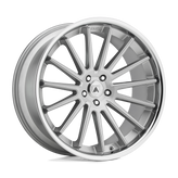 Asanti Black - ABL-24 BETA - Silver - Brushed Silver Chrome Lip - 20" x 9", 15 Offset, 5x115 (Bolt Pattern), 72.6mm HUB