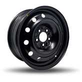 DTD - Steel - Black - Black - 16" x 6.5", 40 Offset, 5x114.3 (Bolt Pattern), 71.5mm HUB