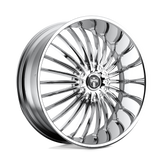 DUB - S140 SUAVE - Polished - CHROME PLATED - 24" x 9.5", 15 Offset, 5x115, 120.65 (Bolt Pattern), 72.6mm HUB