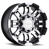 Vision Wheel Off-Road - 375 WARRIOR - Black - Gloss Black Machined Face - 17" x 8.5", 18 Offset, 8x165.1 (Bolt Pattern), 125.2mm HUB