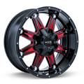 RTX Wheels - Spine - Black - Black with Milled Red Spokes - 18" x 9", 10 Offset, 6x135, 139.7 (Bolt Pattern), 87.1mm HUB