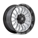 Fuel - D798 ARC - Silver - SILVER BRUSHED FACE WITH MILLED BLACK LIP - 20" x 10", -18 Offset, 8x180 (Bolt Pattern), 124.2mm HUB