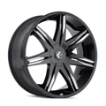 Kraze Wheels - EPIC - Black - BLACK/MILLED - 22" x 9.5", 18 Offset, 5x115, 120 (Bolt Pattern), 74.1mm HUB