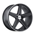 Mandrus - ESTRELLA - Black - Matte Black with Machined Lip - 18" x 9.5", 35 Offset, 5x112 (Bolt Pattern), 66.6mm HUB