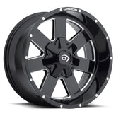 Vision Wheel Off-Road - 411 ARC - Black - Gloss Black Milled Spoke - 20" x 9", 12 Offset, 5x150 (Bolt Pattern), 110.2mm HUB