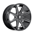 DUB - S109 PUSH - Black - GLOSS BLACK MILLED - 20" x 8.5", 30 Offset, 5x114.3, 127 (Bolt Pattern), 72.6mm HUB