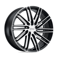 Petrol Wheels - P1C - Black - GLOSS BLACK WITH MACHINED FACE - 18" x 8", 40 Offset, 5x108 (Bolt Pattern), 72.1mm HUB