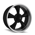 Ridler - 695 - Black - MATTE BLACK/MACHINED LIP - 22" x 9", 0 Offset, 5x127 (Bolt Pattern), 83.8mm HUB