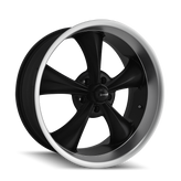 Ridler - 695 - Black - MATTE BLACK/MACHINED LIP - 22" x 9", 0 Offset, 5x127 (Bolt Pattern), 83.8mm HUB