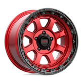 KMC Wheels - KM548 CHASE - CANDY RED WITH BLACK LIP - 17" x 9", -12 Offset, 5x127 (Bolt Pattern), 71.5mm HUB