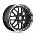 TSW Wheels - VALENCIA - Black - Gloss Black with Mirror Cut Lip - 17" x 8", 32 Offset, 5x112 (Bolt Pattern), 72.1mm HUB