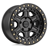 Black Rhino - RENO - Black - MATTE BLACK WITH BRASS BOLTS - 17" x 9", 0 Offset, 5x127 (Bolt Pattern), 71.5mm HUB