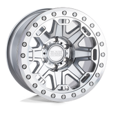 Black Rhino - RIFT BEADLOCK - Silver - SILVER WITH MIRROR FACE & MACHINED RING - 17" x 8.5", 0 Offset, 6x139.7 (Bolt Pattern), 112.1mm HUB