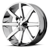 KMC Wheels - KM651 SLIDE - Chrome - CHROME - 22" x 9.5", 15 Offset, 5x115, 120 (Bolt Pattern), 74.1mm HUB