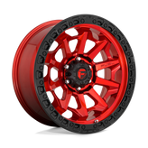 Fuel - D695 COVERT - CANDY RED BLACK BEAD RING - 18" x 9", 1 Offset, 8x165.1 (Bolt Pattern), 125.1mm HUB