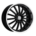 Mandrus - MILLENIUM - Black - GLOSS BLACK W/ MIRROR CUT LIP - 20" x 8.5", 35 Offset, 5x112 (Bolt Pattern), 66.56mm HUB