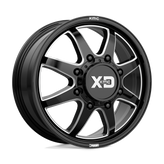 XD Series - XD845 PIKE DUALLY - Black - GLOSS BLACK MILLED - 22" x 8.25", 105 Offset, 8x165.1 (Bolt Pattern), 117mm HUB
