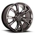 OE Creations - PR137 - Gunmetal - HYPER SILVER DARK - 20" x 10", 50 Offset, 5x127 (Bolt Pattern), 71.5mm HUB