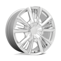 OE Creations - PR212 - Silver - SILVER WITH CHROME ACCENTS - 22" x 9", 28 Offset, 6x139.7 (Bolt Pattern), 78.1mm HUB