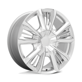 OE Creations - PR212 - Silver - SILVER WITH CHROME ACCENTS - 22" x 9", 28 Offset, 6x139.7 (Bolt Pattern), 78.1mm HUB