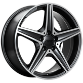 ART - Replica 93 - Black - Gloss Black - Machined Face - 19" x 9", 45 Offset, 5x112 (Bolt Pattern), 66.6mm HUB