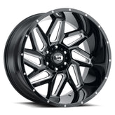 Vision Wheel Off-Road - 361 SPYDER - Black - Gloss Black Milled Spoke - 20" x 9", 12 Offset, 5x150 (Bolt Pattern), 110.2mm HUB