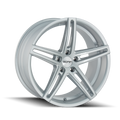 Touren - TR73 - Silver - GLOSS SILVER/MILLED SPOKES - 20" x 8.5", 30 Offset, 5x120 (Bolt Pattern), 74.1mm HUB