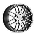 Petrol Wheels - P6A - Black - GLOSS BLACK WITH MACHINED CUT FACE - 17" x 7.5", 40 Offset, 4x100 (Bolt Pattern), 72.1mm HUB