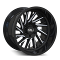 Cali Off-Road - PURGE - Black - GLOSS BLACK/MILLED - 24" x 14", -76 Offset, 8x170 (Bolt Pattern), 125.2mm HUB