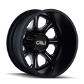 Cali Off-Road - BRUTAL - Black - BLACK/MILLED SPOKES - 22" x 8.25", -180 Offset, 8x165.1 (Bolt Pattern), 116.7mm HUB